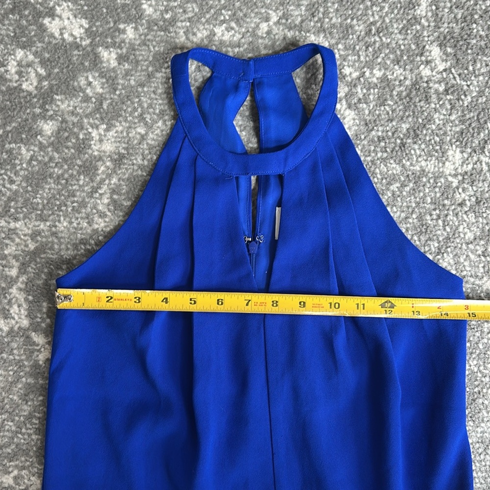 Anthropologie Greylin Brand Cobalt Blue Sleeveless flutter Dress - Picture 8 of 16
